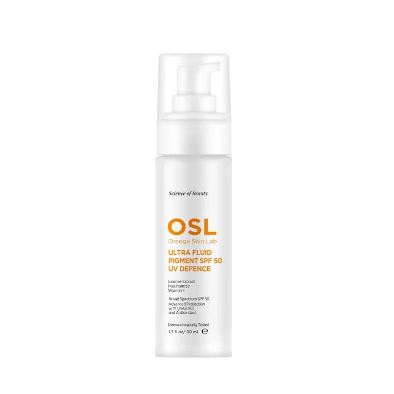 Osl Omega Skin Lab أو إس إل أوميجا سكين لاب ألترا فلويد + بيجمنت بعامل حماية من الأشعة فوق البنفسجية 50، 50 مل