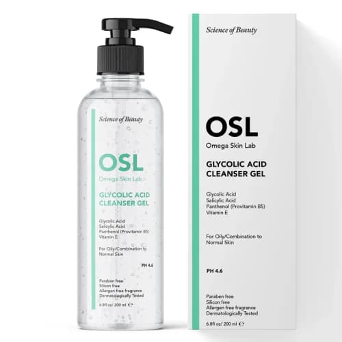 Osl Omega Skin Lab جل أو إس إل أوميجا سكين لاب جليكوليك لتنظيف الوجه والمكياج 200 مل