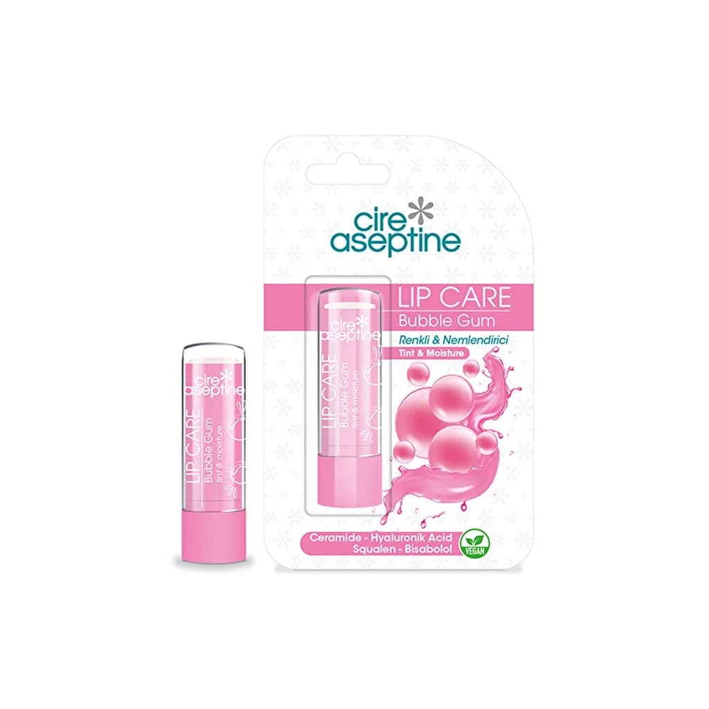 Cire Aseptine كريم العناية بالشفاه الملون سيري أسيبتين برائحة العلكة الفقاعية، قطعة واحدة