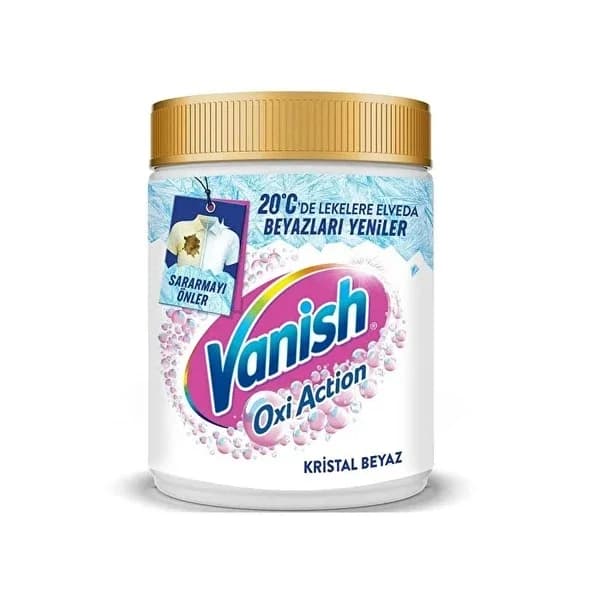 Vanish مسحوق غسيل فانيش أوكسي أكشن كريستال وايت، معزز ومزيل للبقع، أبيض 480 غرام