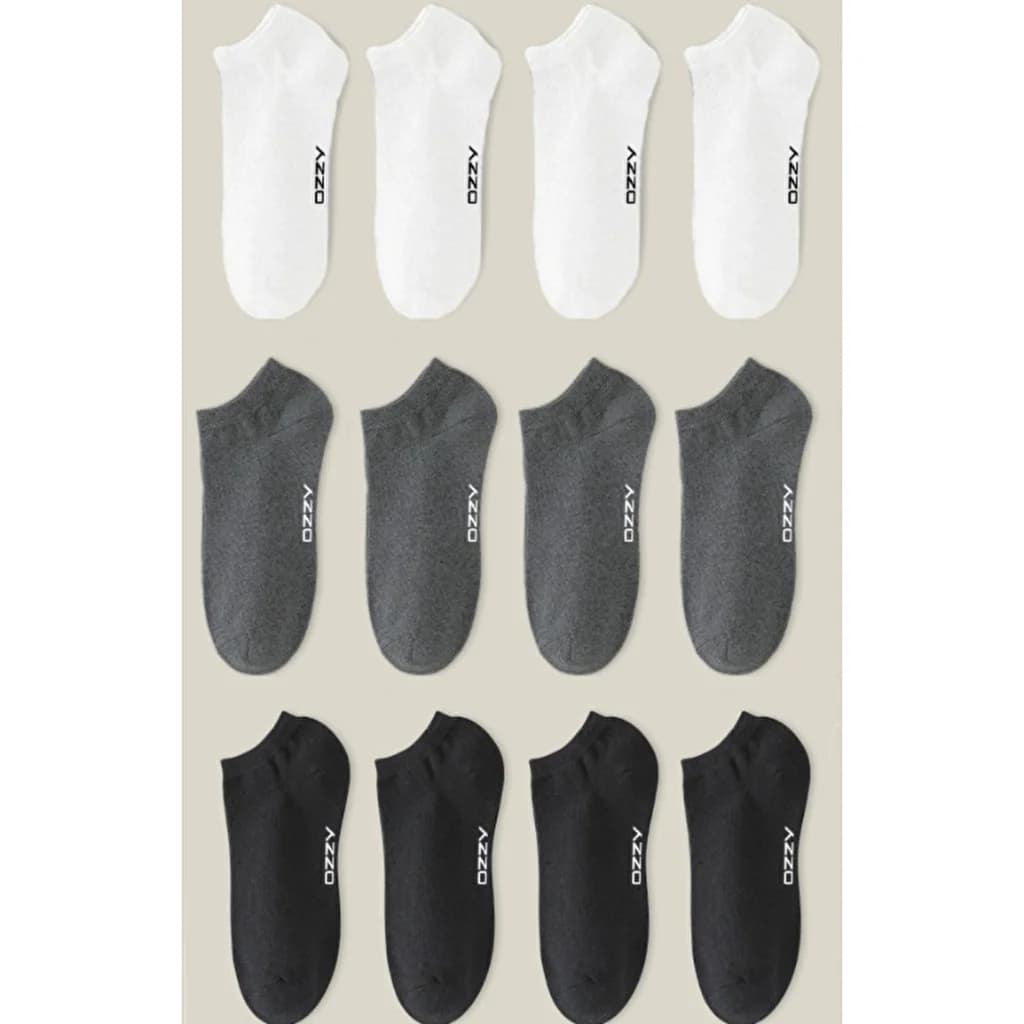 Ozzy Socks جوارب أوزي سوكس للرجال، عبوة من 12 جوارب للكاحل بدون درزات، مقاس 43/46