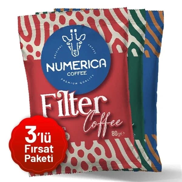 Numerica قهوة فلتر نوميريكا 80 جرام، عبوة من 3 قطع