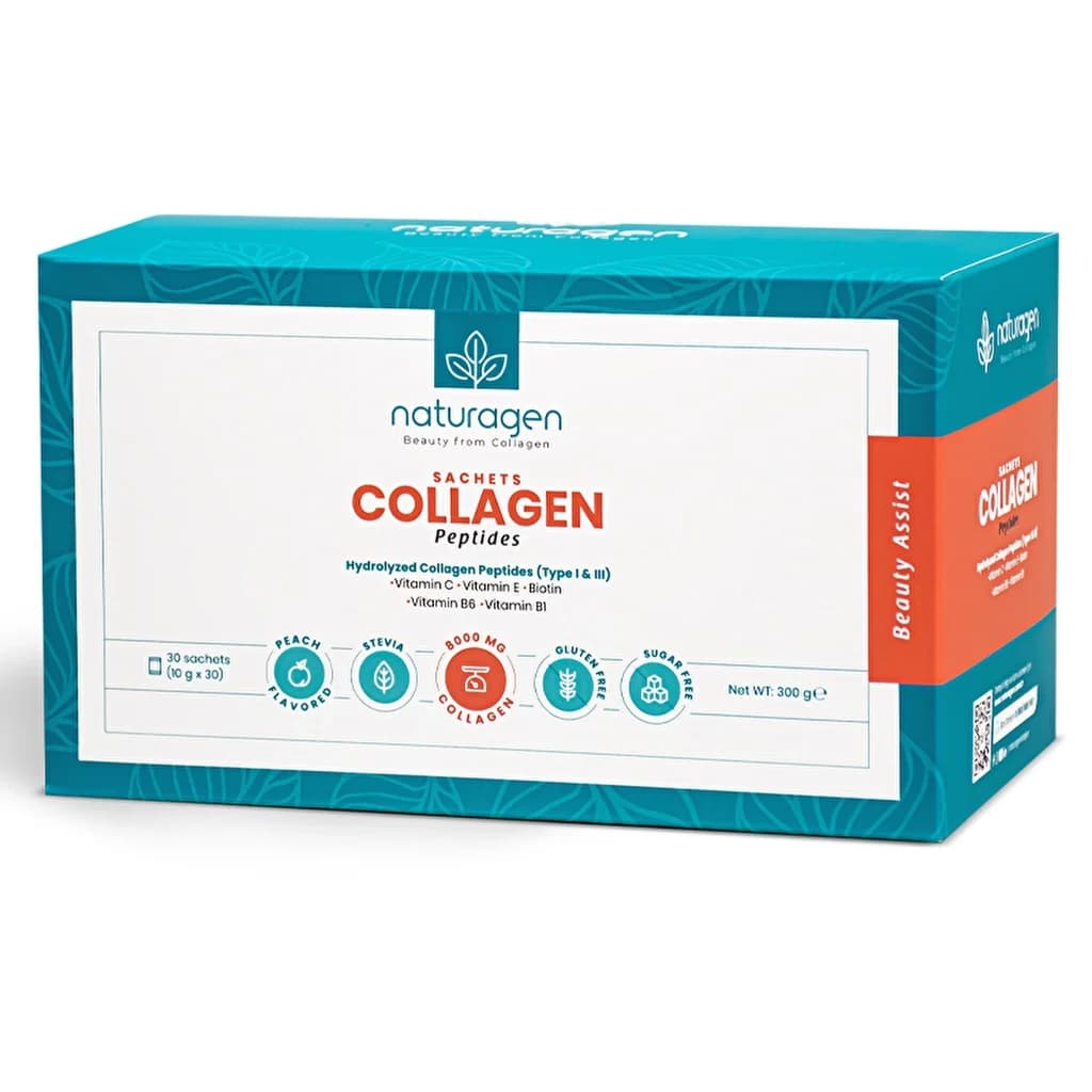 Naturagen كولاجين ناتوراجين بيوتي أسيست بنكهة الخوخ، ٣٠ كيسًا