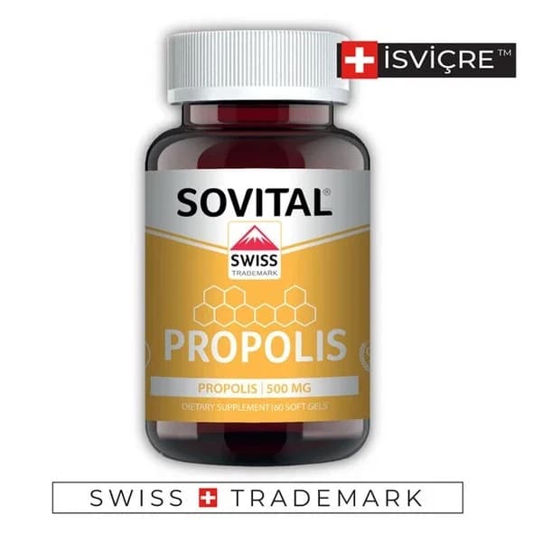 Sovital سوفيتال بروبوليس ٥٠٠ مجم، غذاء مكمل، ٦٠ كبسولة طرية