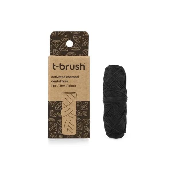 خيط تنظيف الأسنان بالفحم النشط 30 م من تي-براش T-Brush