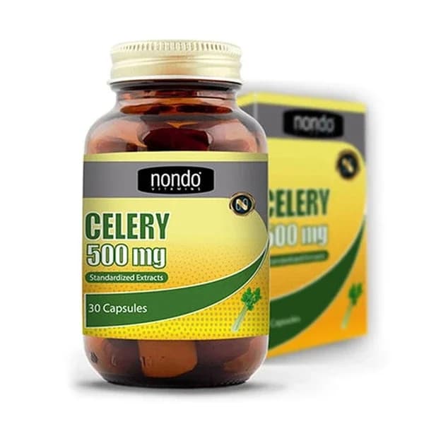 Nondo Vitamins مكمل غذائي فيتامينات نوندو بالكرفس ٥٠٠ مجم، ٣٠ كبسولة