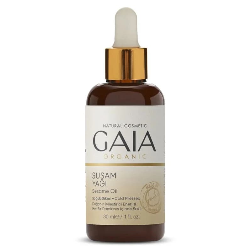 Gaia Organic زيت السمسم العضوي المعصور على البارد من جايا 50 مل مستخلص طبيعي