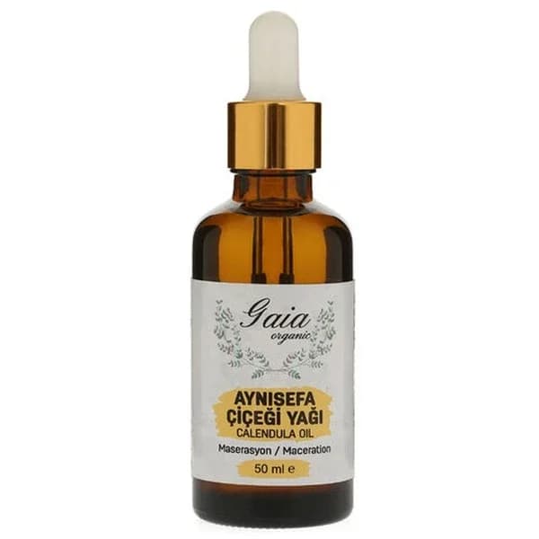 Gaia Organic زيت زهرة الآذريون العضوي من جايا ٥٠ مل للعناية الطبيعية بالبشرة
