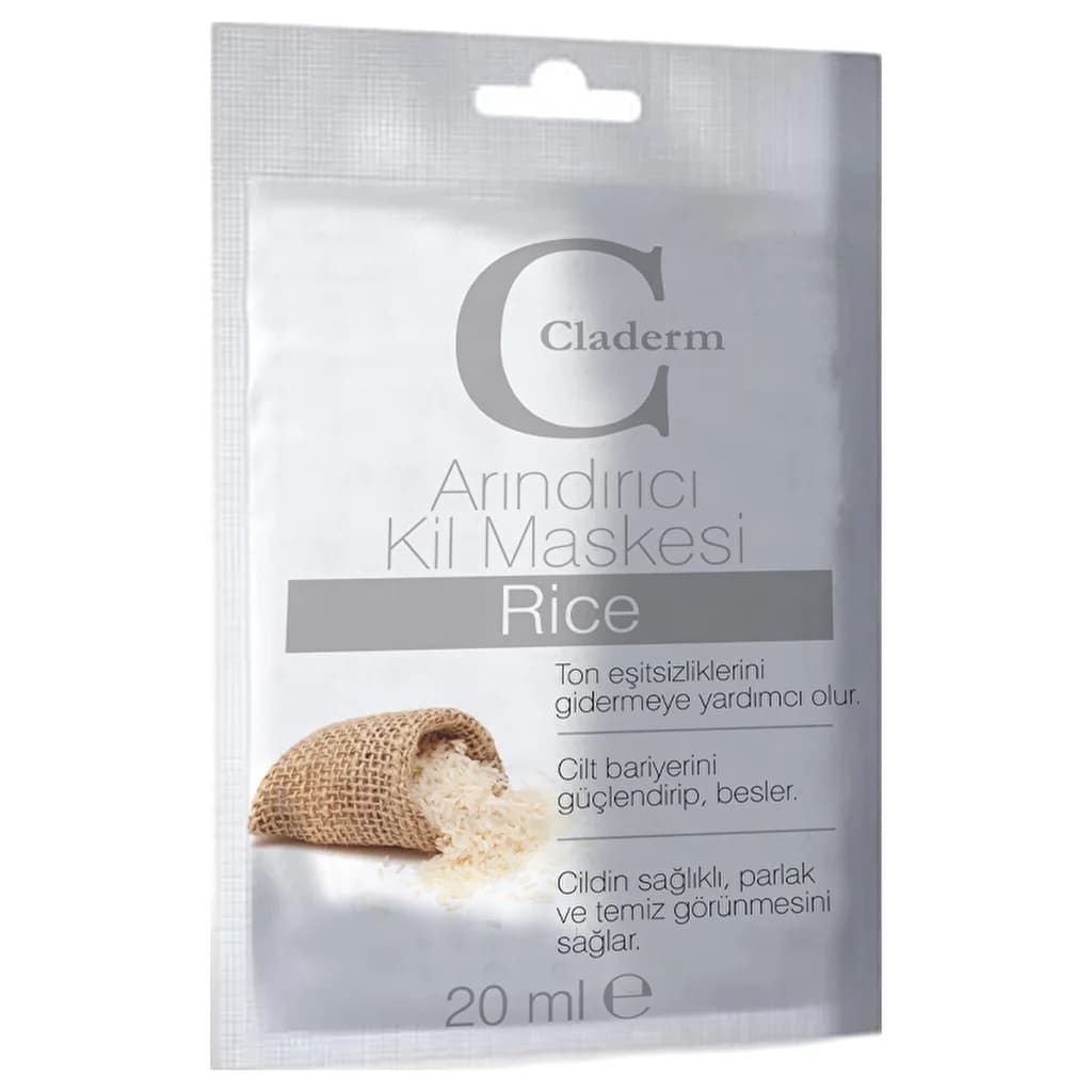 Claderm قناع الطين المنقي من كلاديرم بالأرز 20 مل