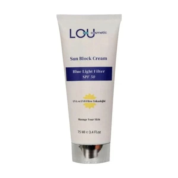 Lou Cosmetic كريم لو كوزماتيك للحماية من أشعة الشمس بعامل حماية 50+ للضوء الأزرق 75 مل
