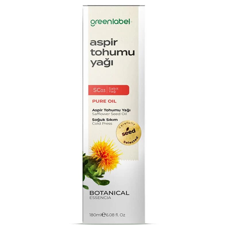 Greenlabel زيت بذور القرطم من جرين ليبل ١٨٠ مل للعناية الطبيعية بالبشرة والشعر