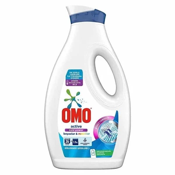 Omo أومو سائل منظف بارد فعال للملابس البيضاء والملونة 1690 مل