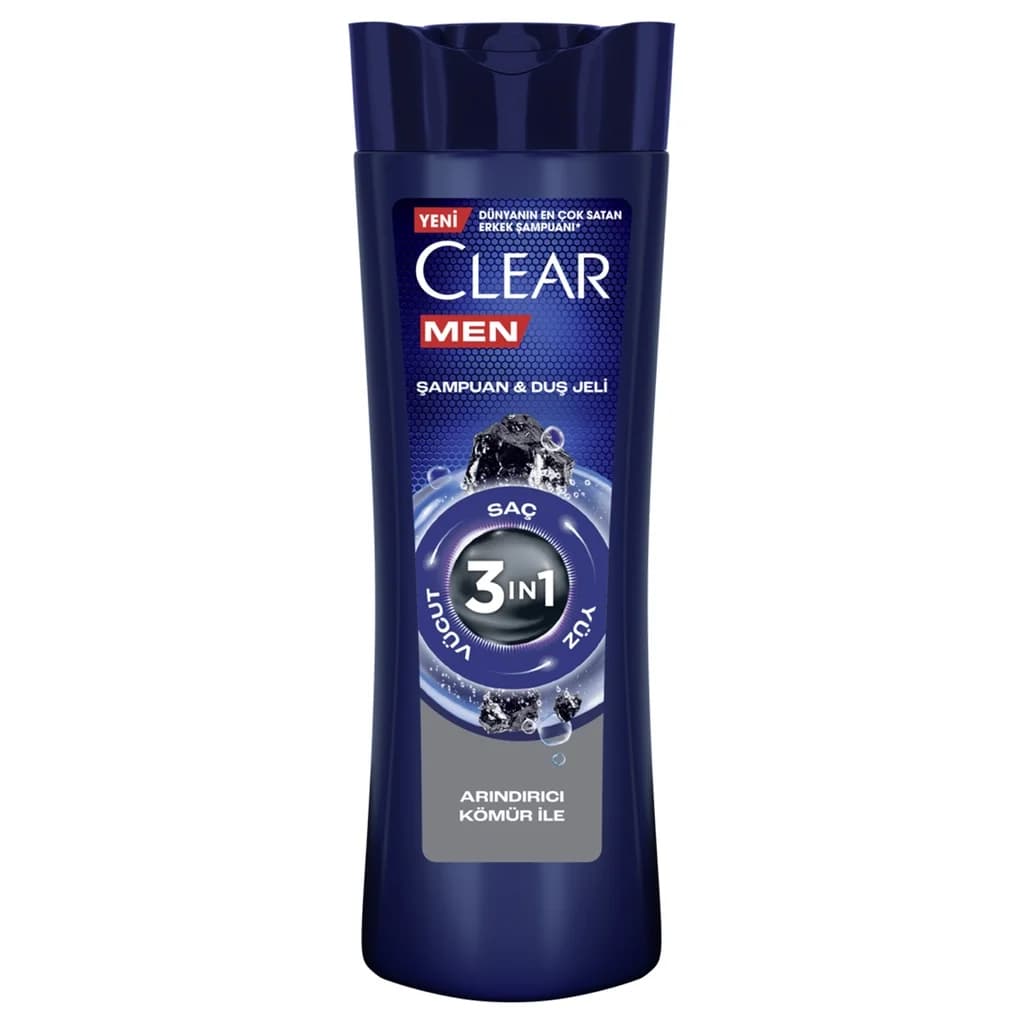 Clear شامبو وجل استحمام 3 في 1 من كلير مين برائحة الفحم المنقي 350 مل