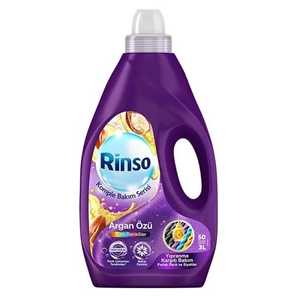 Rinso منظف سائل رينسو للعناية الكاملة بخلاصة الأرغان جميع الألوان 3 لتر
