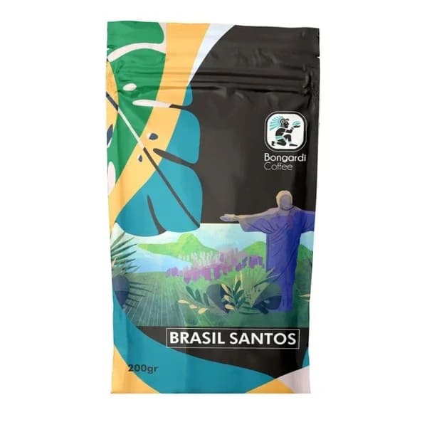 Bongardi Coffee حبوب قهوة بونغاردي سانتوس البرازيلية 200 غرام رائحة ناعمة