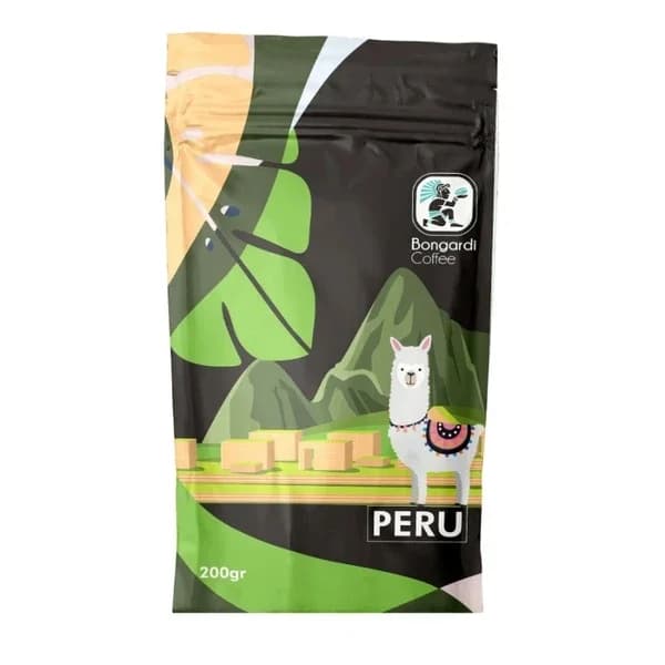Bongardi Coffee حبوب قهوة بونغاردي بيروفية ٢٠٠ غرام بنكهة اللوز العشبية
