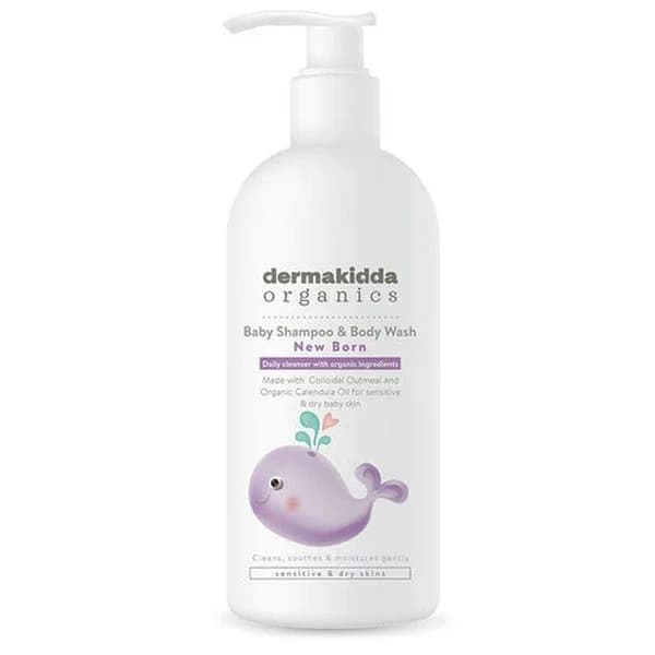 Dermakidda شامبو ديرماكيدا العضوي للشعر والجسم للأطفال حديثي الولادة 300 مل