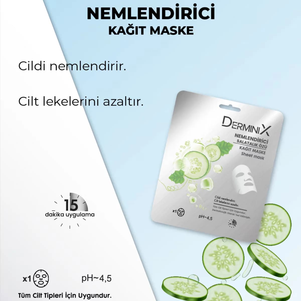Derminix قناع ورقي مرطب بالخيار من ديرمينيكس مرطب ومهدئ