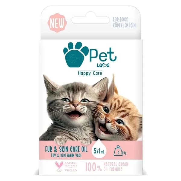 Pet Love زيت العناية بالشعر من بيت لوف للقطط 5 × 1 مل