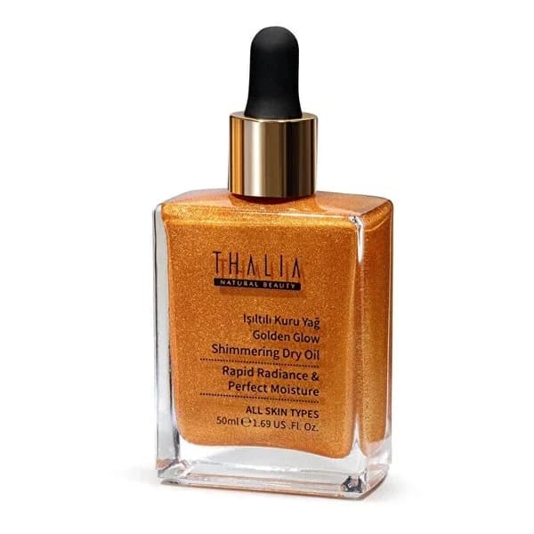 Thalia Natural Beauty زيت ثاليا الطبيعي الجاف المتألق الذهبي 50 مل
