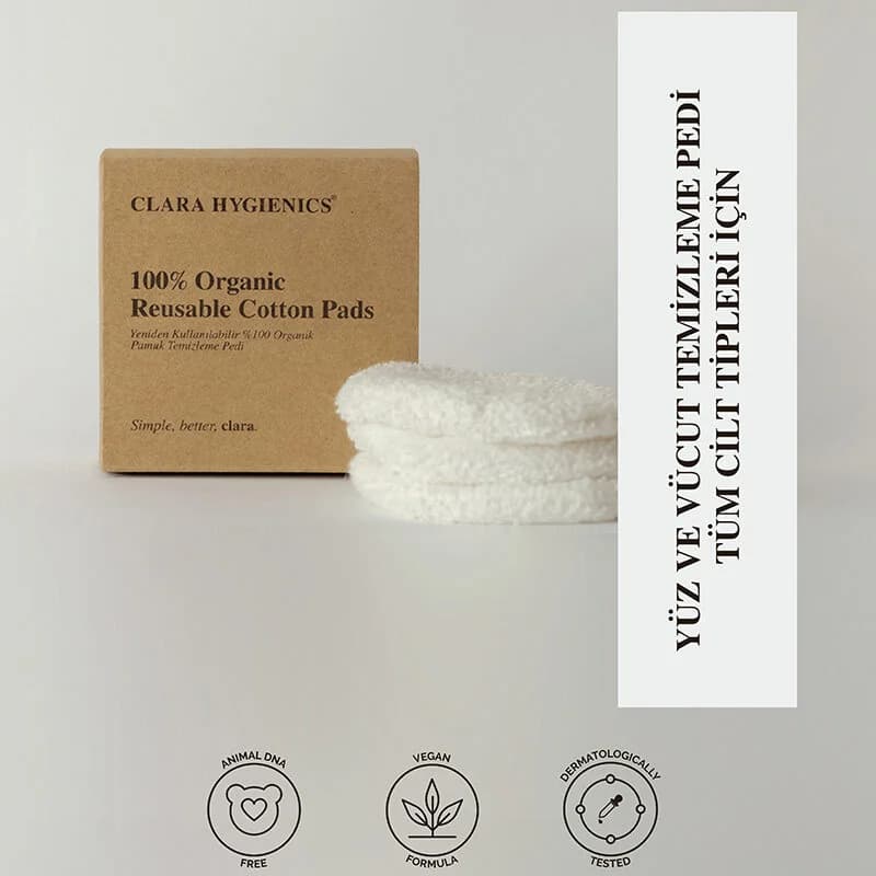 وسادة إزالة المكياج القابلة لإعادة الاستخدام 3 قطع من كلارا هايجينكس Clara Hygienics