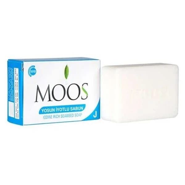 Moos صابون موس بالأعشاب البحرية المعالج باليود ١٠٠ غرام منظف طبيعي باليود