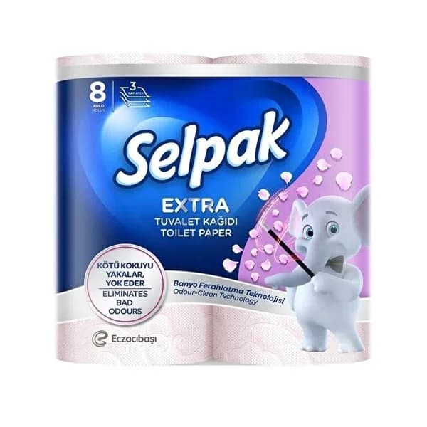 Selpak ورق تواليت سيلباك منعش للغاية للحمام، عبوة من 8 قطع