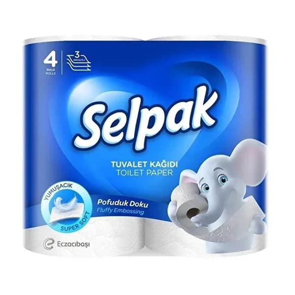 Selpak ورق تواليت سيلباك عبوة من 4 قطع