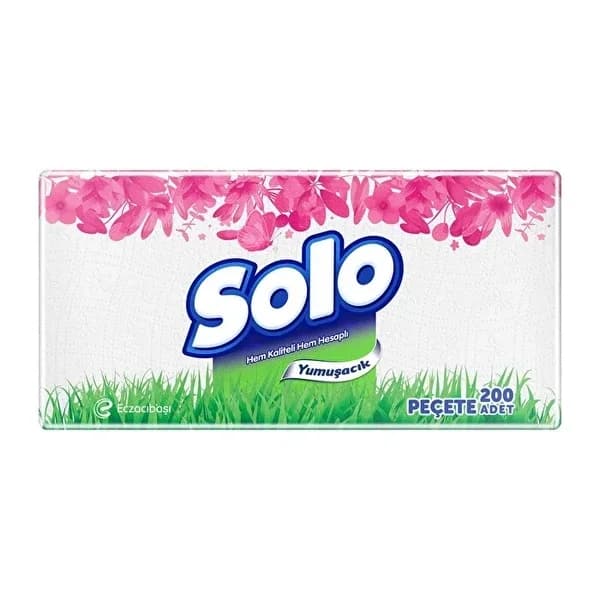 Solo منديل سولو سوبر 200 مل ماص، أنيق، 50% ألياف
