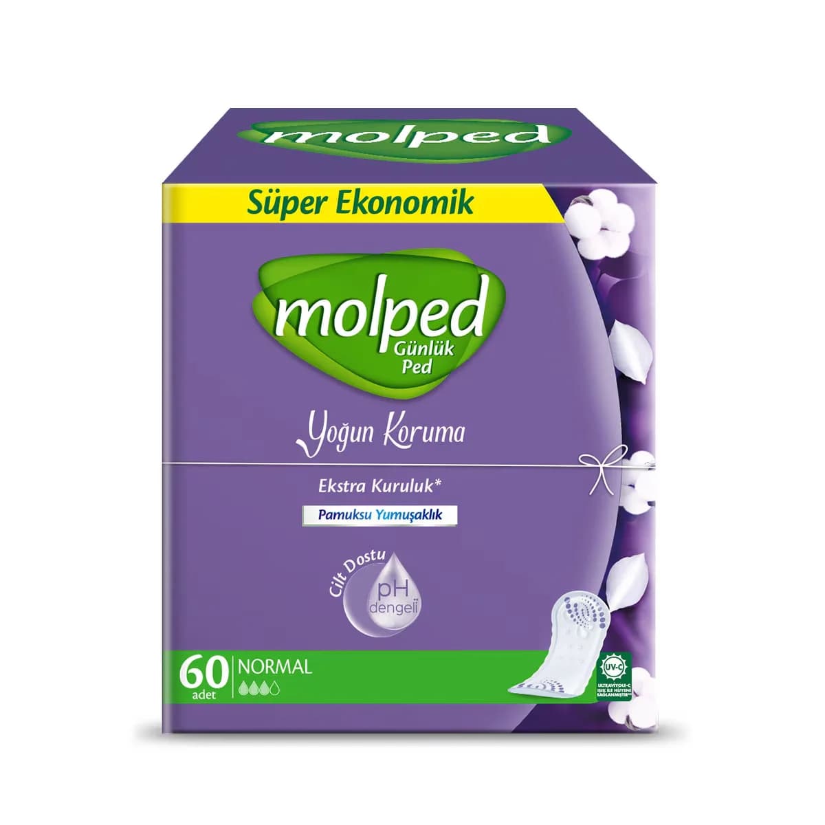 Molped فوط مولبد اليومية للحماية المكثفة 60 قطعة