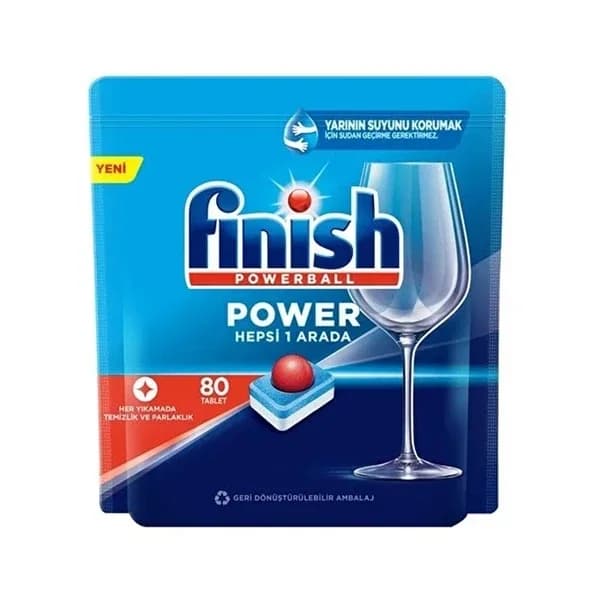 Finish أقراص فينيش لغسالة الأطباق الكل في واحد عبوة طاقة 80 غسلة