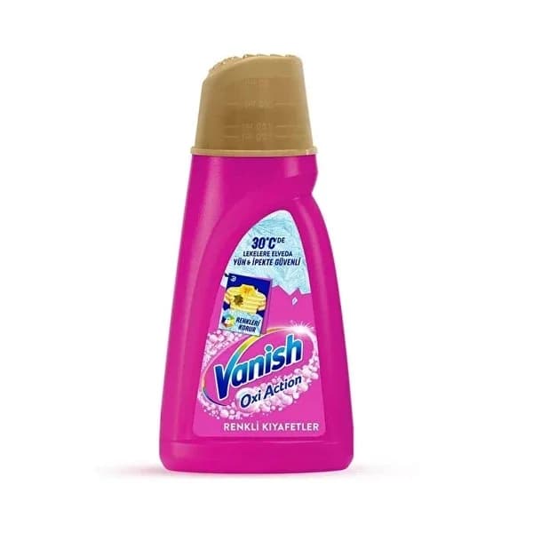 Vanish فانيش أوكسي أكشن سائل متعدد القوة، معزز ومزيل للبقع للملابس الملونة باللون الوردي، 1000 مل