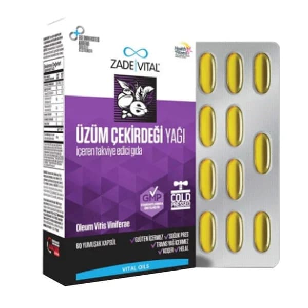 Zade Vital زيت بذور العنب زاده فيتال ٥٠٠ مجم ٦٠ كبسولة