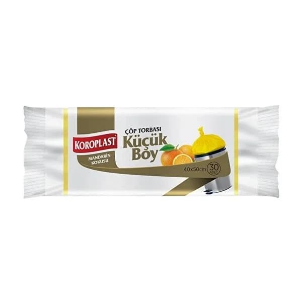 Koroplast أكياس قمامة كبيرة من كوروبلاست برائحة اليوسفي، 30 قطعة