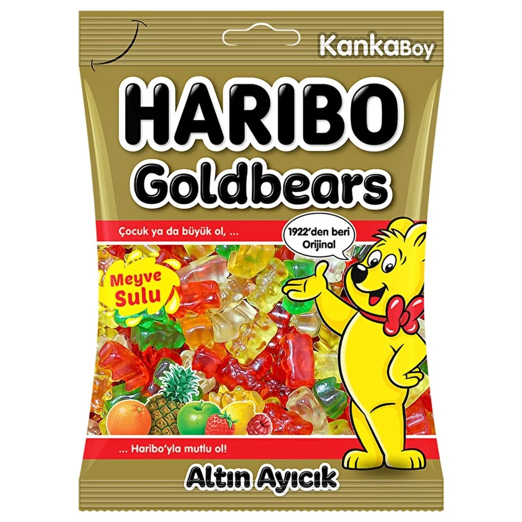 Haribo حلوى هاريبو جولد بير الناعمة المختلطة مع عصير الفاكهة 80 جرام