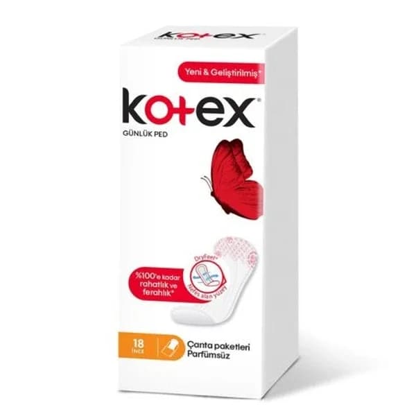 Kotex فوط كوتكس اليومية الخالية من العطور، 18 قطعة