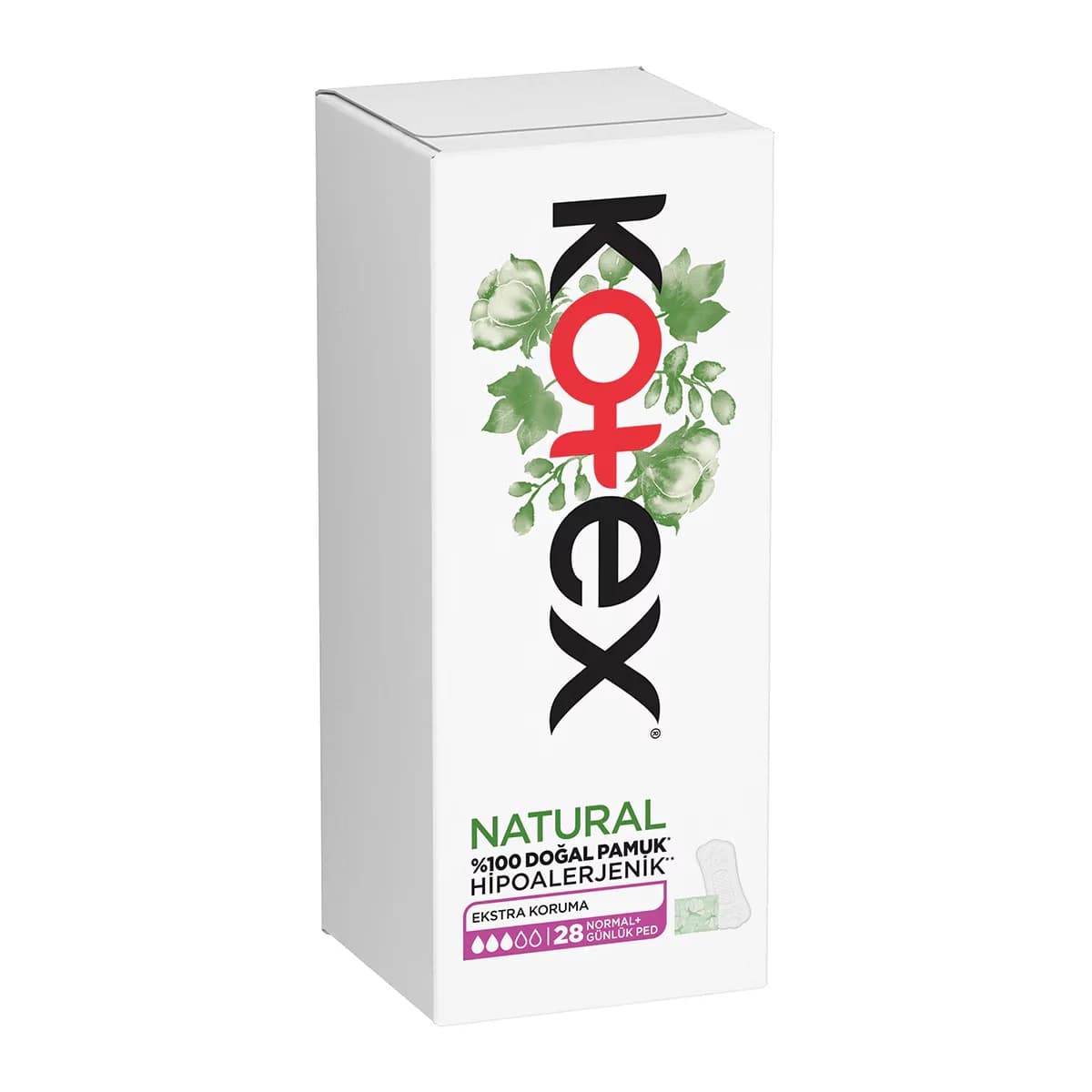 Kotex فوط كوتكس اليومية العادية الطبيعية حماية إضافية ٢٨ قطعة
