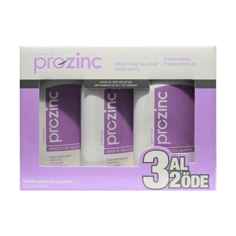 Prozinc شامبو بروزينك 3 عبوات 300 مل (للقشرة والشعر الدهني) 3 عبوات 300 مل