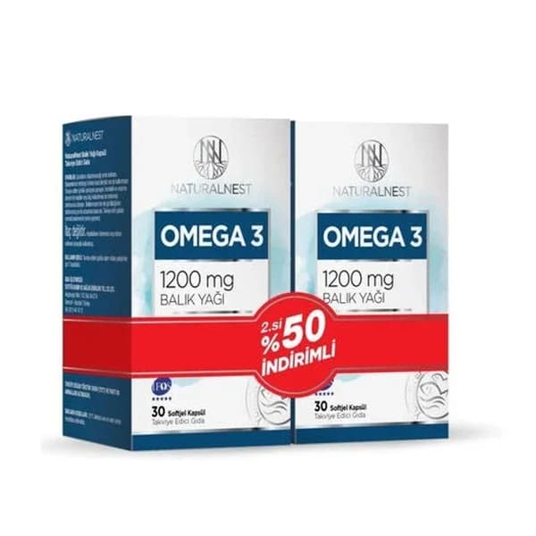 Naturalnest زيت السمك أوميجا 3 بتركيز 1200 ملغ من ناتشورال نيست، 30 كبسولة خصم 50% على الشراء الثاني