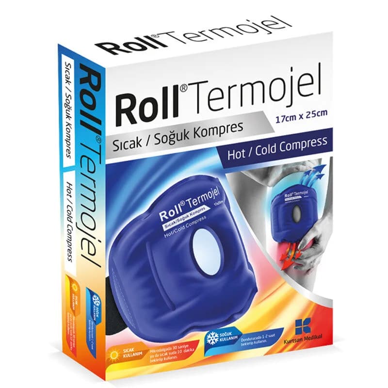 Roll لفافة كمادات ثيرموجيل ساخنة وباردة لمنطقة الركبة 17 سم × 25 سم
