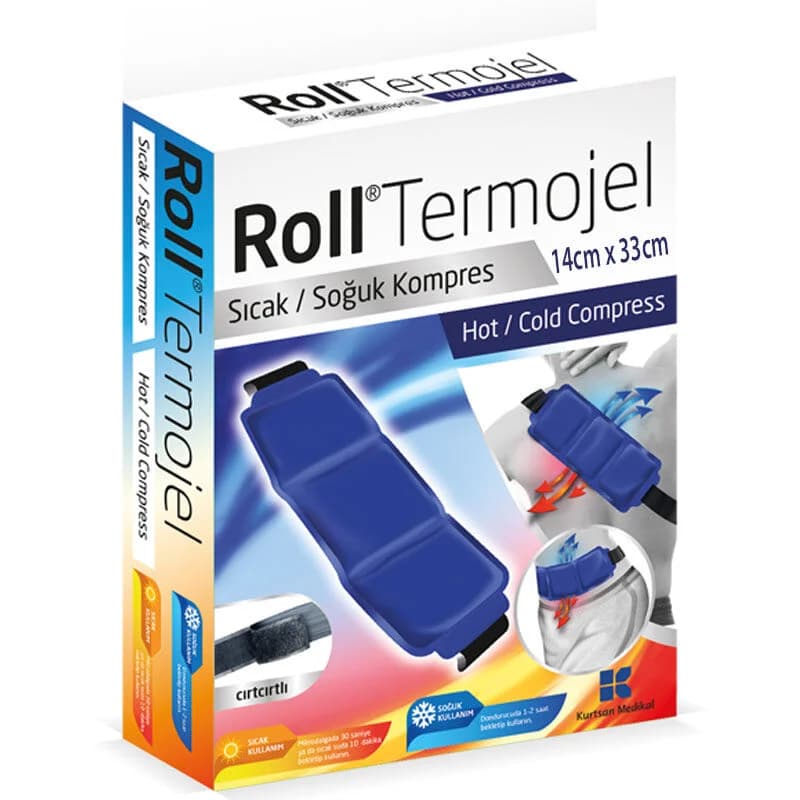 Roll لفافة من الجل الحراري مع شريط فيلكرو ساخن وبارد 14 سم × 33 سم