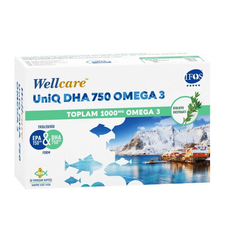 Wellcare ويلكير يونيك دي اتش ايه 750 زيت السمك اوميغا 3 30 كبسولة