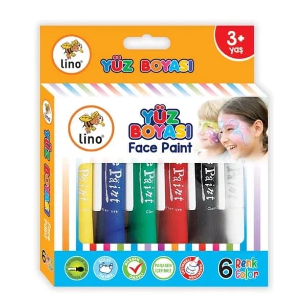 Lino طلاء وجه لينو 6 قطع (قابل للغسل)