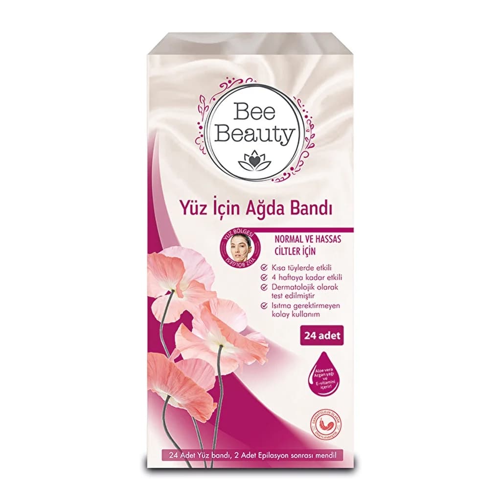 Bee Beauty شريط شمع الوجه من بي بيوتي، 24 قطعة