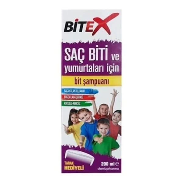 Bitex شامبو بيتكس المضاد للقمل والصئبان 200 مل (هدية مشط)
