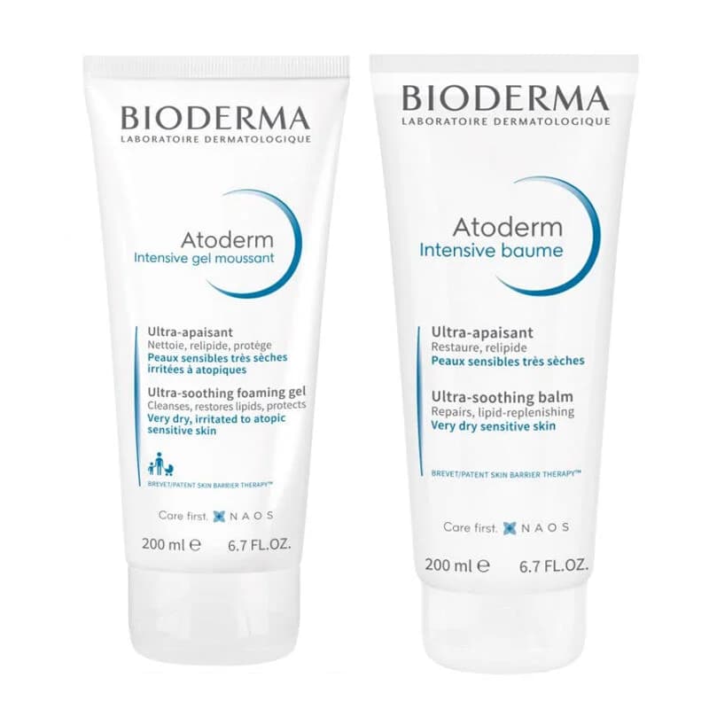 بلسم بيوديرما أتوذرم المكثف ومجموعة منظف الأصلي Bioderma