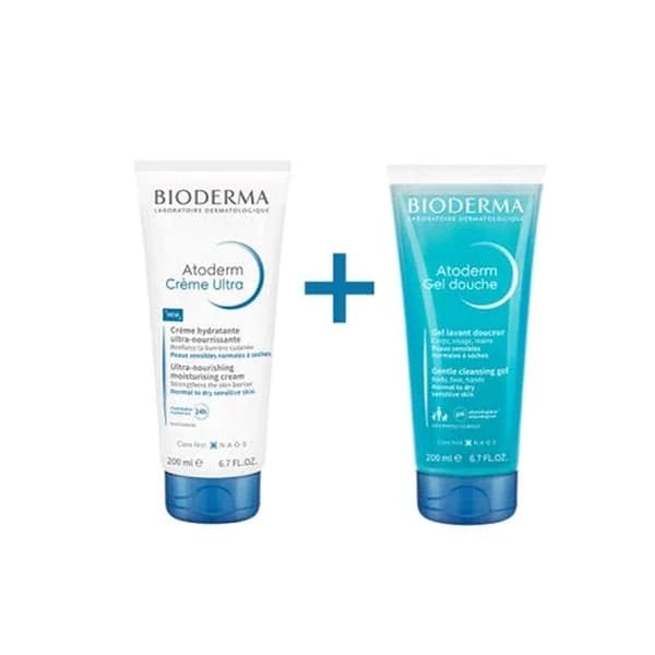 كريم أتوذرم 200 مل + جل استحمام أتوذرم 200 مل من بيوديرما Bioderma