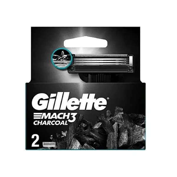 Gillette شفرة جيليت ماك 3 الاحتياطية بالفحم عبوة من قطعتين