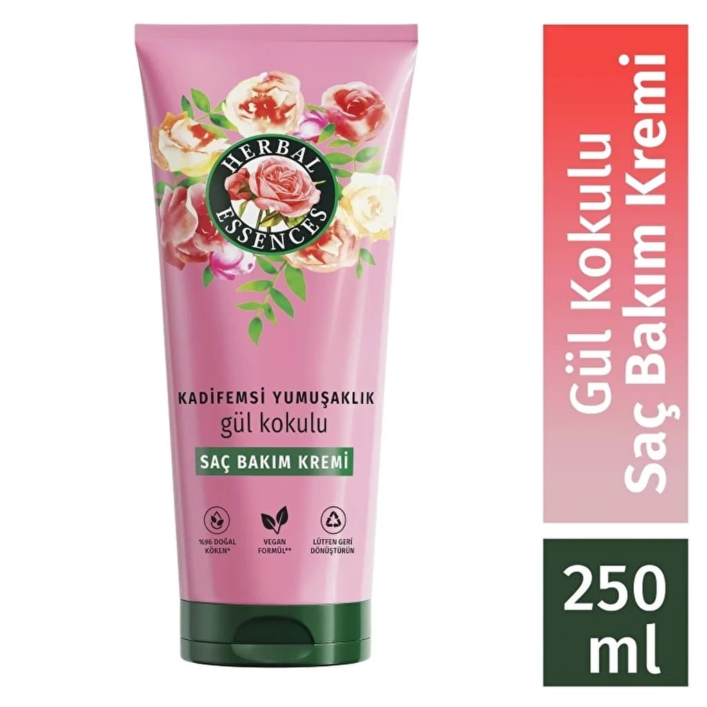 Herbal Essences كريم العناية بالشعر برائحة الورد من هيربل إسنسز، نعومة مخملية، 250 مل