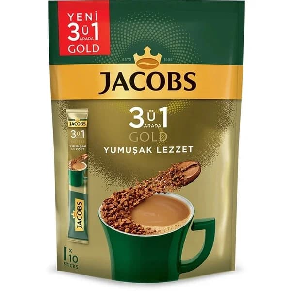 Jacobs جاكوبس 3 في 1 ناعمة، عبوة من 10 قطع، وزن 18 جرامًا